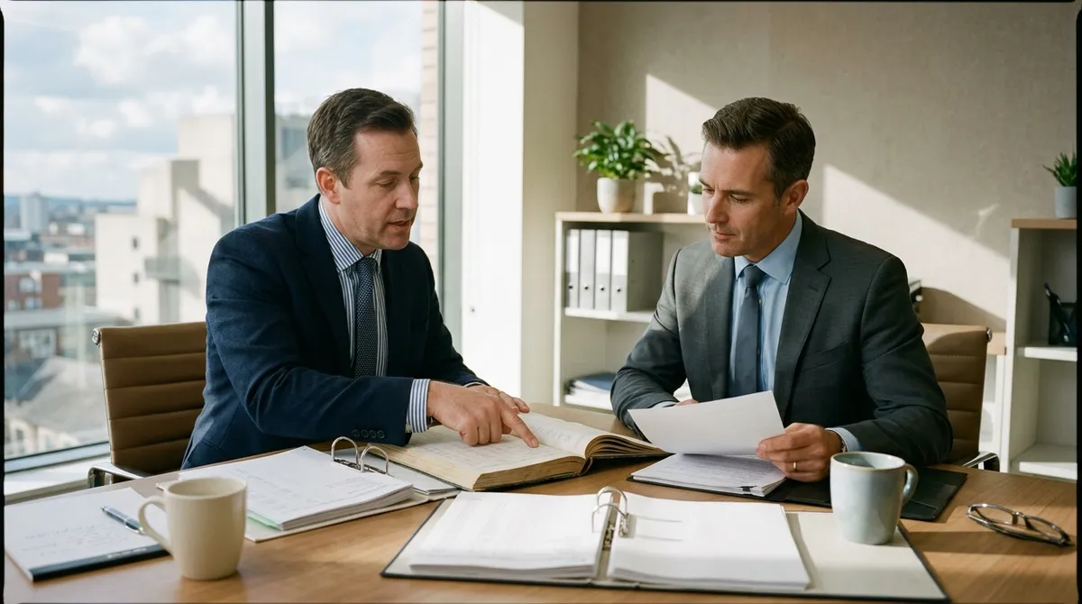 Expert-comptable en rendez-vous de conseil avec un dirigeant